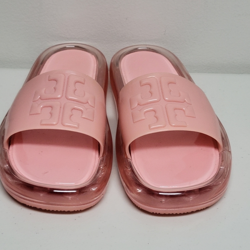 Tory Burch Bubble Jelly In Pink Slides Size 9B. - Picture 6 of 9
